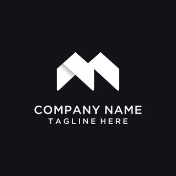 Abstract Gradient letter M Logo Stock Illustration