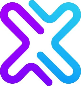 Abstract gradient letter x modern logo design Stock Illustration