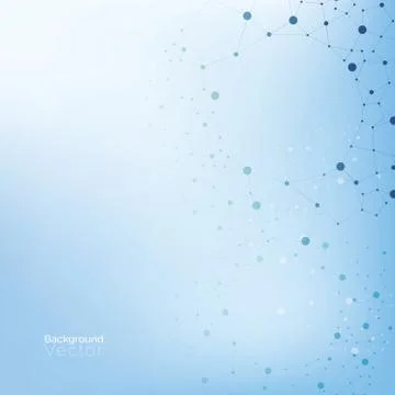 Abstract gradient light blue background with molecular pattern Stock Illustration