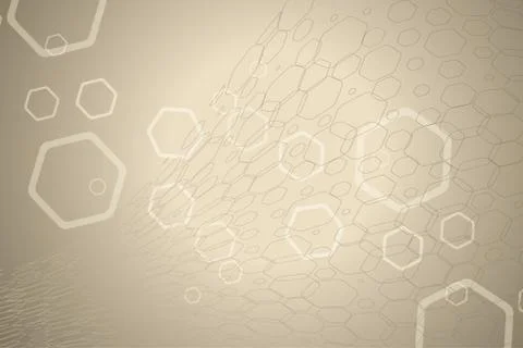 Abstract gradient light brown background with intersecting hexagon shapes and Stock Illustration
