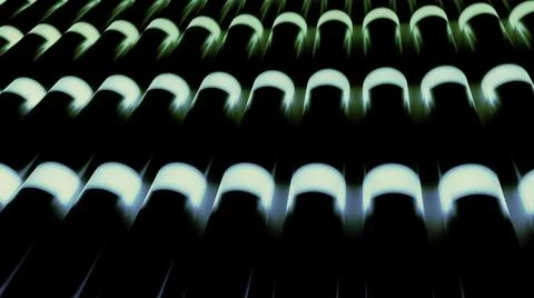 Abstract gradient light bulbs of long shape moving down on a black background 스톡 일러스트