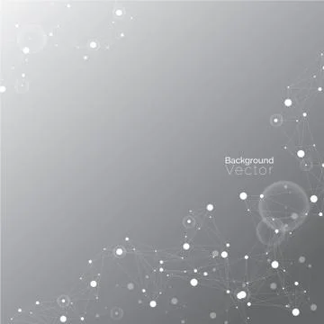 Abstract gradient light gray background with molecular pattern Stock Illustration