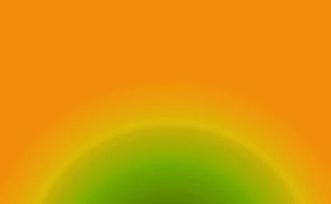 Abstract gradient lime green half circle on carrot orange  background Stock Illustration
