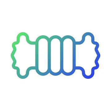 Abstract gradient line object with curly edges Stock Illustration