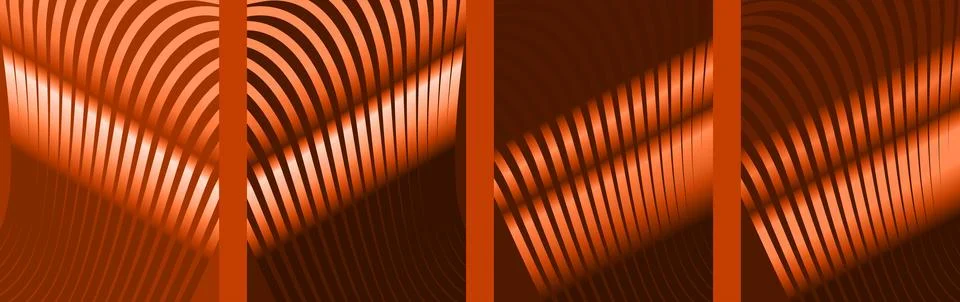 Abstract gradient line wave  poster background vector set. Minimalist color.. Stock Illustration