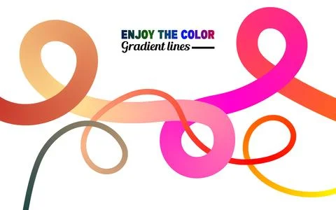 Abstract gradient lines background. smooth colorful curves, creative design.. 스톡 일러스트