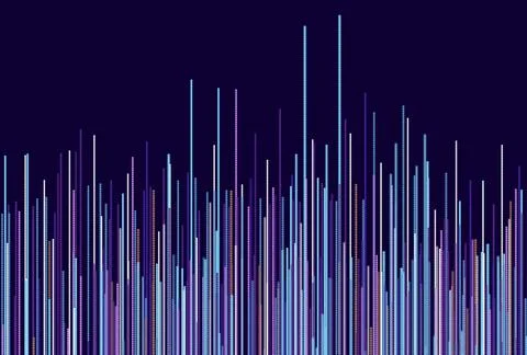 Abstract gradient lines on dark background creating geometric symmetry Illustrazione stock