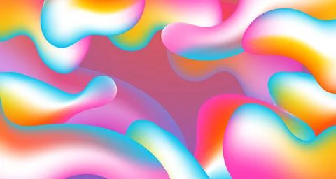 Abstract Gradient liquid wavy shapes futuristic banner Fluid Background Moder Stock Illustration