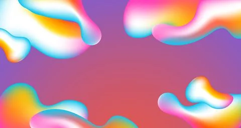 Abstract Gradient liquid wavy shapes futuristic banner Fluid Background Moder Stock Illustration