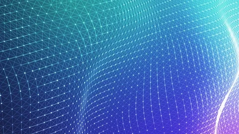 Abstract gradient mesh animation, futuristic colorful grid surface, particle  Stock Footage 305594609