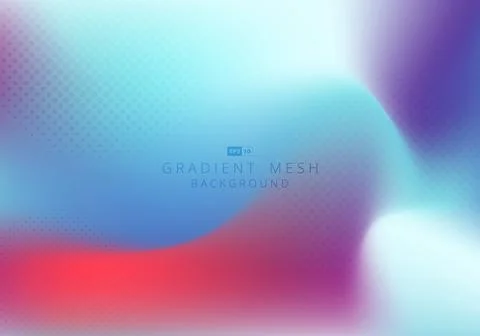 Abstract gradient mesh design with halftone decorative template. Stock Illustration