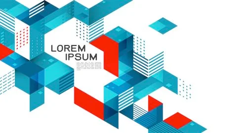 Abstract gradient mixed geometric template and modern overlapping on white. Stock Illustration