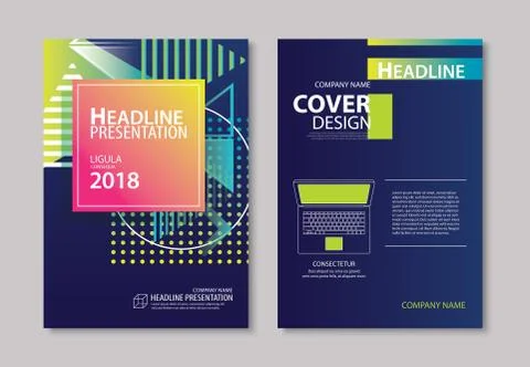 Abstract gradient modern geometric flyer and poster design template backgroun Stock Illustration