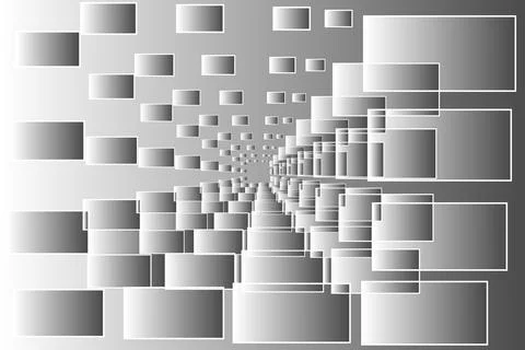 Abstract gradient monochrome background with a descending perspective of ge.. Stock Illustration