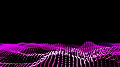 Abstract Gradient Particle Waves Purple White Digital Waves Stock Footage 310104375