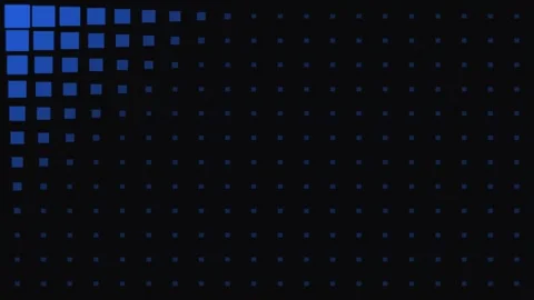 Abstract gradient pattern of blue squares fading into a black background Stock Footage 339614752