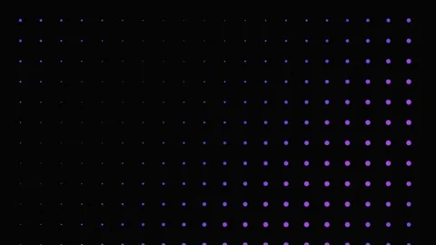Abstract gradient pattern of glowing purple dots on a dark black background Stock Footage 339619408