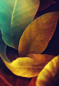 Abstract gradient plant leaves pattern Stock Illustration