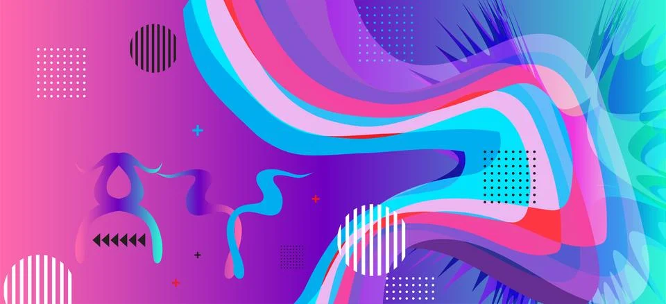 Abstract gradient poster background vector. style cover template with vibra.. Stock Illustration