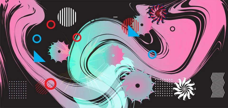 Abstract gradient poster background vector. style cover template with vibra.. Stock Illustration