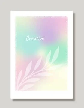 Abstract gradient poster. Branch with leaves silhouette. Foliage with blur Stock Illustration