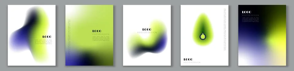 Abstract gradient poster layouts set. Vector illustration Stock Illustration