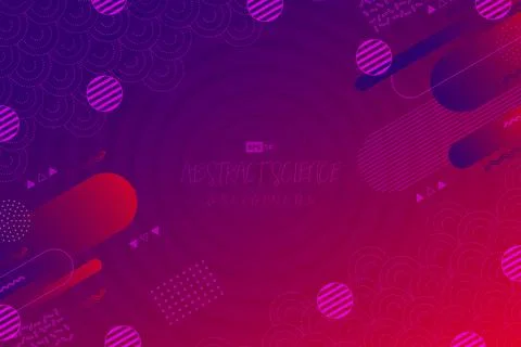 Abstract gradient purple and red science fluid design with geometric shape Stock Illustration