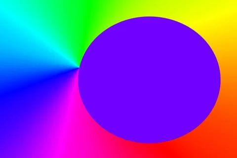 Abstract Gradient Rainbow Color Beams  with Electric Violet Sphere Copy Space Stock Illustration