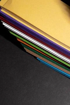 Abstract gradient rainbow color wave curl strip paper background. Template .. Stock Photos