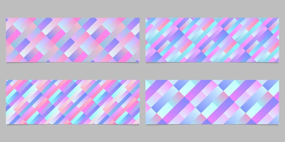Abstract gradient rectangle pattern banner template set Stockillustratie