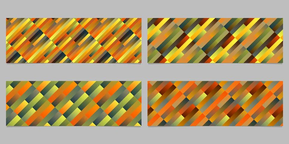 Abstract gradient rectangle pattern banner background set 스톡 일러스트