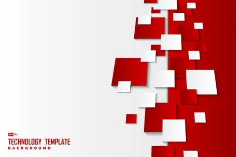 Abstract gradient red and white square patterns template technology Stock Illustration
