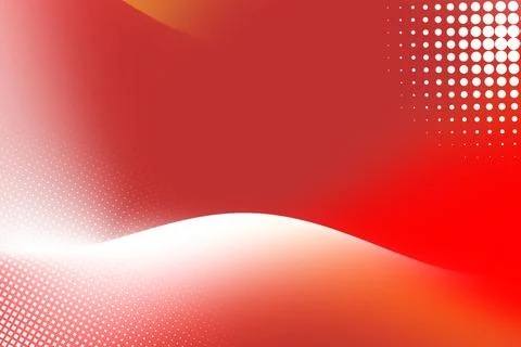 Abstract Gradient Red Background with Curve and Dotted Halftone Element Stock Illustration