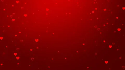 Abstract gradient red background with glowing hearts and spots Stock Illustration