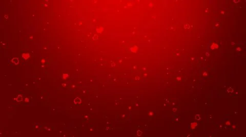 Abstract gradient red background with glowing hearts and spots Stock Illustration