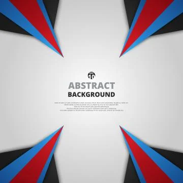 Abstract of gradient red blue and black geometric frame background. Stock-Illustration