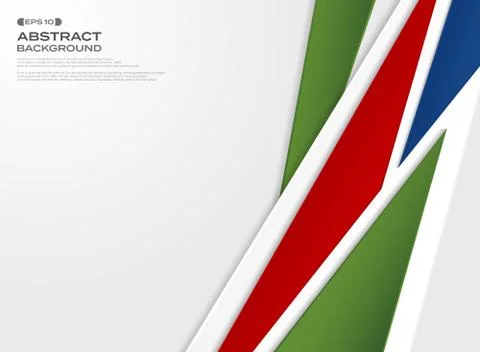 Abstract of gradient red blue green paper cut background. Illustrazione stock