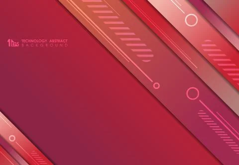 Abstract gradient red design of template overlap with geometric design Stock-Illustration