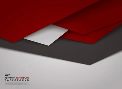 Abstract gradient red triangle overlap design of tech background. Stock Illustration