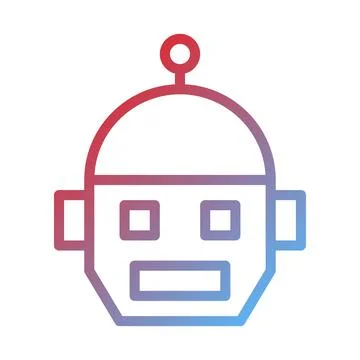 Abstract gradient robot head digital line icon イラスト素材