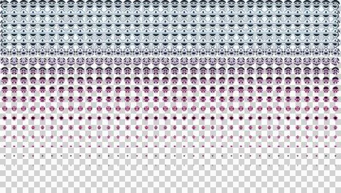 Abstract with gradient rows of multicolored circles and dots pattern transparent イラスト素材