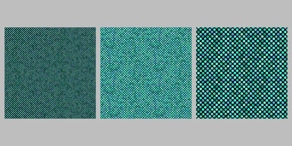 Abstract gradient seamless dot pattern background design set Illustrazione stock