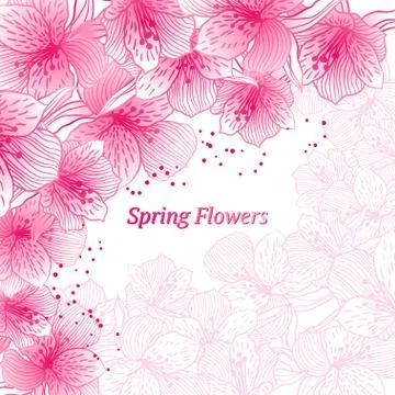 Abstract gradient seamless flower background with orchid Ilustración de archivo