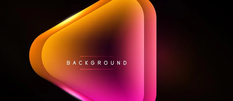 Abstract gradient shape over black background. Vivid colors blend, creating Illustrazione stock