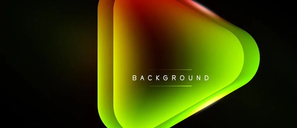 Abstract gradient shape over black background. Bright yellow, orange hues c.. Illustrazione stock