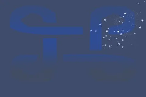 Abstract Gradient Shape With Stars &amp; Particles On Blue Background Stock Illustration