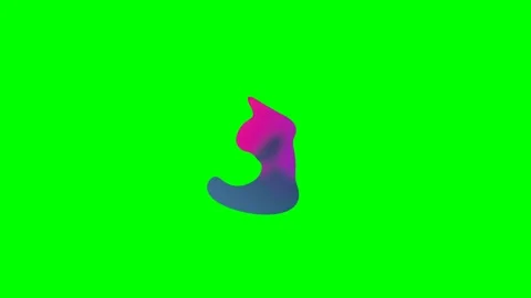 Abstract gradient shape with a vibrant pink and blue hue on green screen Video stock 341822660
