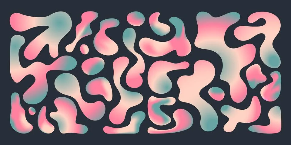 Abstract gradient shapes on black background Stock Illustration