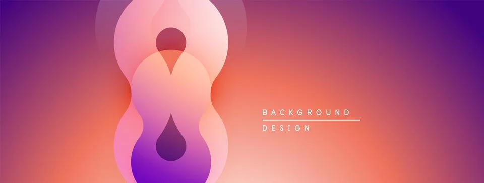 Abstract gradient shapes form figure resembling infinity symbol. Warm colors Stock-Illustration