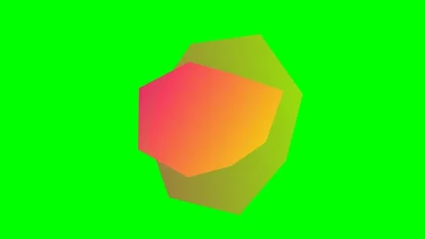 Abstract gradient shapes layered on a vibrant solid green background screen Stock Footage 340266713